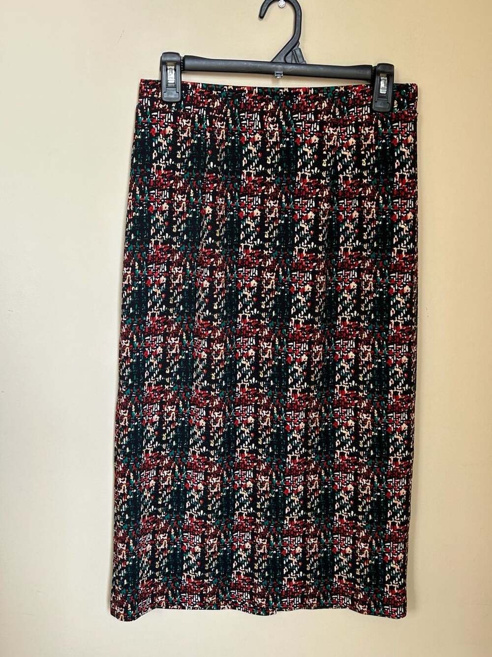 Everleigh Women's Multicolor Abstract Print Lined Midi Pencil Skirt Size M